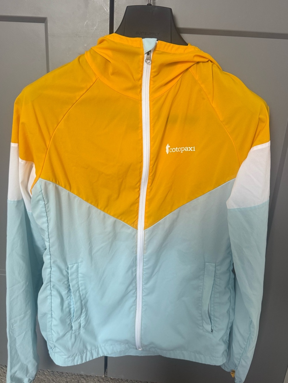Cotopaxi Teca Full Zip Windbreaker Jacket Yellow Blue Women's Size Small